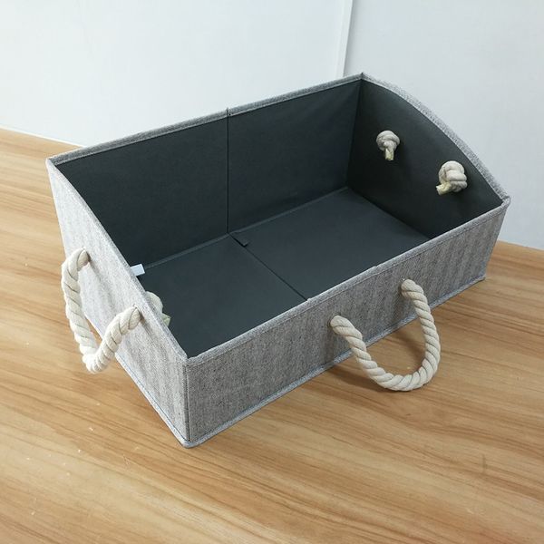 storage bags large bins foldable fabric trapezoid organizer boxes with cotton rope handle, collapsible basket grey
storage bags large bins foldable fabric trapezoid organizer boxes with cotton rope handle, collapsible basket grey