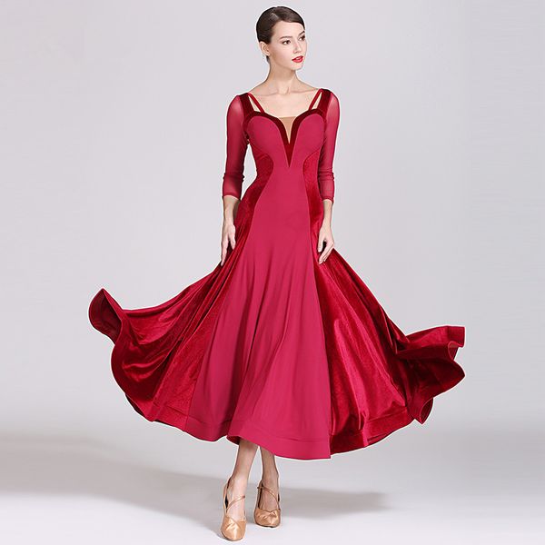 women ballroom dance clothes female waltz dress standard ballroom dress galop costumes rumba velvet one-piece 1884, Black;red
women ballroom dance clothes female waltz dress standard ballroom dress galop costumes rumba velvet one-piece 1884, Black;red