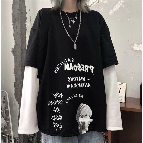 осенью одежда ins рыхлого студента harajuku стиль бф поддельных из двух частей сшивания верхней базы рубашки с длинными рукавами футболки же, White
осенью одежда ins рыхлого студента harajuku стиль бф поддельных из двух частей сшивания верхней базы рубашки с длинными рукавами футболки же, White