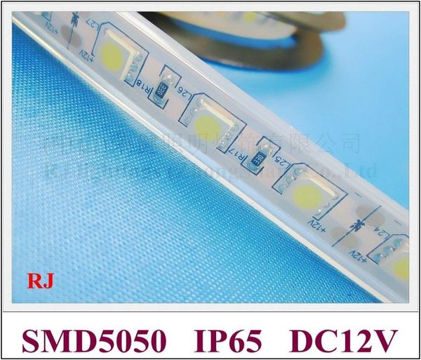 

waterproof IP65 SMD 5050 LED strip light LED soft strip DC12V SMD5050 60 led / M IP65 silicon tube waterproof free shipping