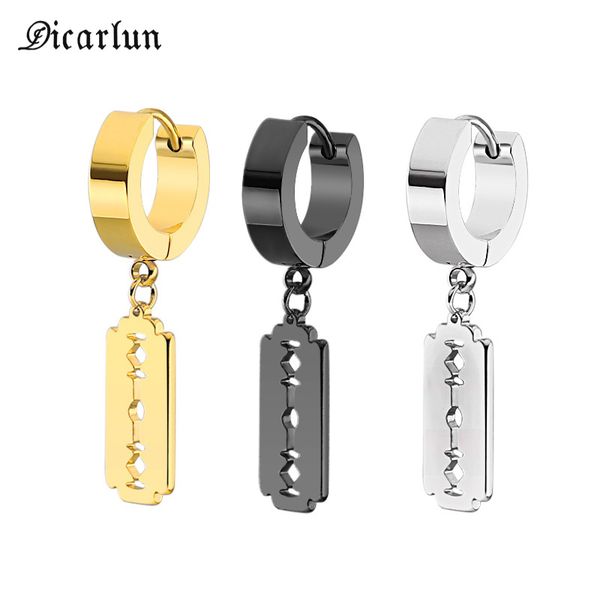 dicarlun razor blade earrings stainless steel gold black charm hollow drop earring women men punk jewelry hip hop dangle earings, Silver
dicarlun razor blade earrings stainless steel gold black charm hollow drop earring women men punk jewelry hip hop dangle earings, Silver