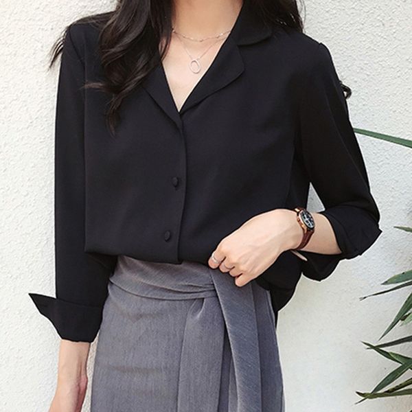 2019 women blouses long sleeve turn-down collar solid chiffon blouse office lady plus size 4xl, White
2019 women blouses long sleeve turn-down collar solid chiffon blouse office lady plus size 4xl, White