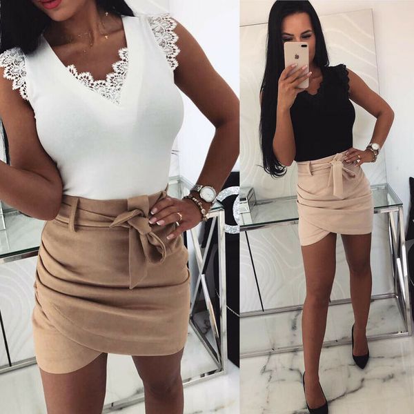 2019 new style fashion women's bind lace solid casual sleeveless blouse v neck sheath, White
2019 new style fashion women's bind lace solid casual sleeveless blouse v neck sheath, White