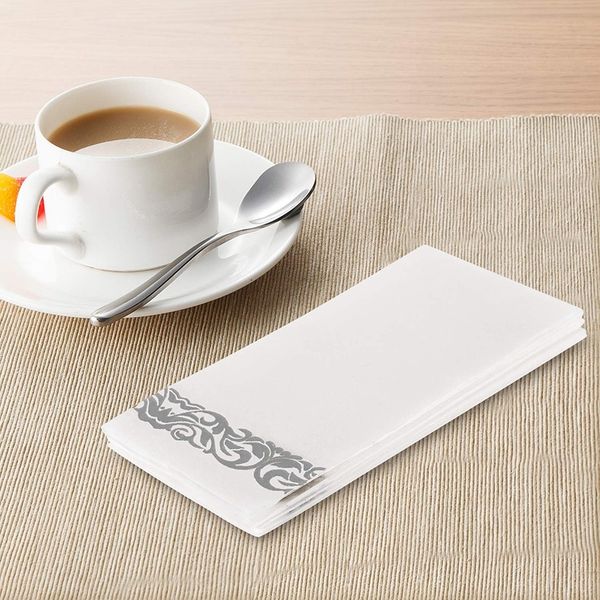 linen like napkin with silver floral wine pattern for decorative napkins suitable for kitchen, bathroom, wedding or event disposable dinnerw
linen like napkin with silver floral wine pattern for decorative napkins suitable for kitchen, bathroom, wedding or event disposable dinnerw