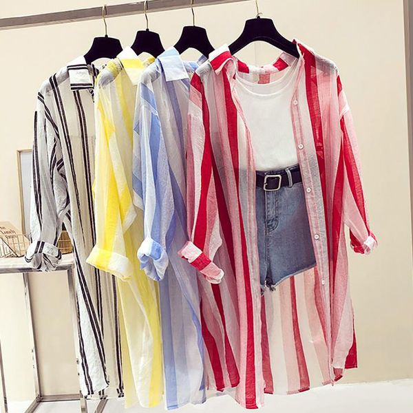 2019 women t shirt women long sleeve striped shawl beachwear chiffon cardigan cover up t-shirt harajuku 30, White
2019 women t shirt women long sleeve striped shawl beachwear chiffon cardigan cover up t-shirt harajuku 30, White