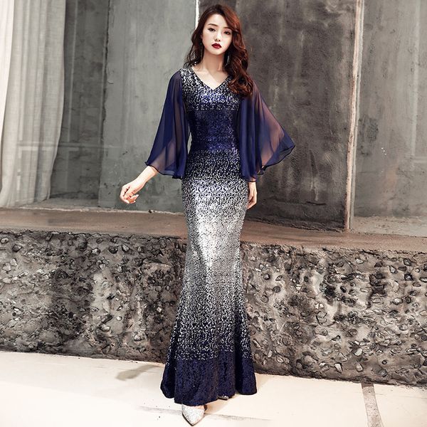 2019 sequin mermaid long evening dresses elegant prom gowns formal party dress chiffon sleeve zipper vestido de festa, White;black
2019 sequin mermaid long evening dresses elegant prom gowns formal party dress chiffon sleeve zipper vestido de festa, White;black