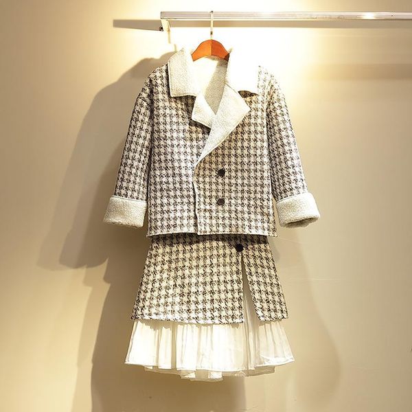double breasted plaid two-pieces lapel women skirt suit casual plus size suit sets office ladies thicken blazer suits, White
double breasted plaid two-pieces lapel women skirt suit casual plus size suit sets office ladies thicken blazer suits, White