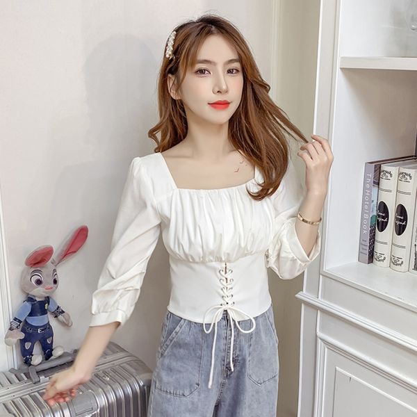 women dressises 2020 summer new french square collar puff sleeve lace-up short shirt womens design sense minority western style small shirt, White
women dressises 2020 summer new french square collar puff sleeve lace-up short shirt womens design sense minority western style small shirt, White