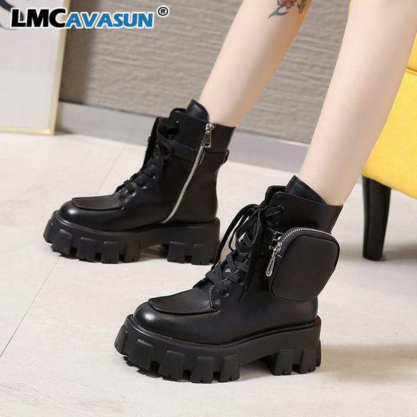 thick bottom short boots winter designer fashion platform motorcycle boots women lace up zipper with pocket chunky women, Black
thick bottom short boots winter designer fashion platform motorcycle boots women lace up zipper with pocket chunky women, Black
