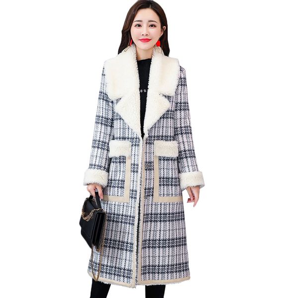 winter jacket women lamb fur long coat large size houndstooth plus velvet women jacket thick warm female lapel cotton overcoat, Black
winter jacket women lamb fur long coat large size houndstooth plus velvet women jacket thick warm female lapel cotton overcoat, Black