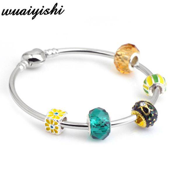 charming bangle bracelet girl 2019 european enamel beads with brand bracelet, suitable for women's jewelry gifts, Black
charming bangle bracelet girl 2019 european enamel beads with brand bracelet, suitable for women's jewelry gifts, Black