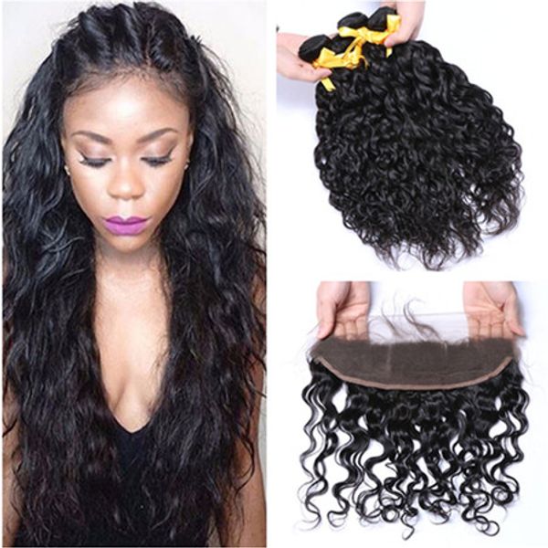 water wave 13x4 lace frontal closure with weaves malaysian virgin human hair wet and wavy weave bundles 4pcs with frontal 5pcs lot, Black;brown
water wave 13x4 lace frontal closure with weaves malaysian virgin human hair wet and wavy weave bundles 4pcs with frontal 5pcs lot, Black;brown