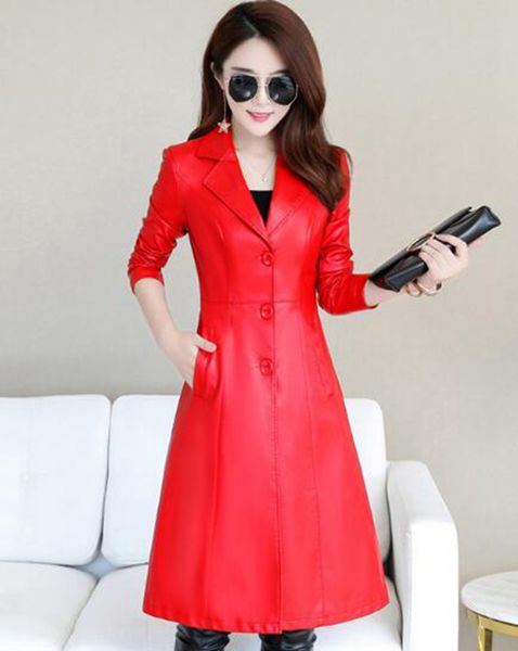 women spring autumn leisure fashion new korean version boutique slim personality trend business in the long size leather trench coat / m-5xl, Black
women spring autumn leisure fashion new korean version boutique slim personality trend business in the long size leather trench coat / m-5xl, Black