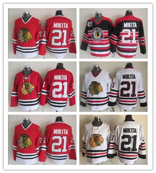 #21 stan mikita old time chicago blackhawks hockey jersey vintage ccm stan mikita 75th anniversary black jerseys stitched retro red white, Black;red
#21 stan mikita old time chicago blackhawks hockey jersey vintage ccm stan mikita 75th anniversary black jerseys stitched retro red white, Black;red