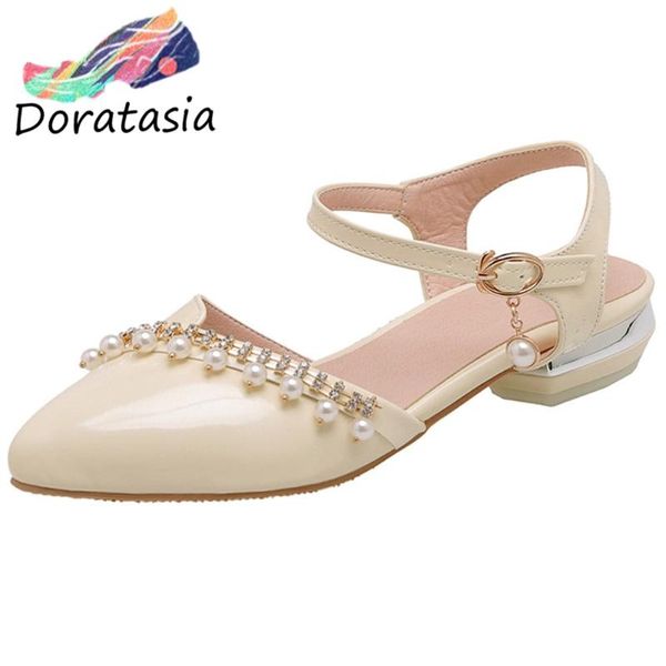 doratasia sweet women pointed toe pearl chain cover toe low heel shoes 2020 casual office sandals women pearl sandals, Black
doratasia sweet women pointed toe pearl chain cover toe low heel shoes 2020 casual office sandals women pearl sandals, Black