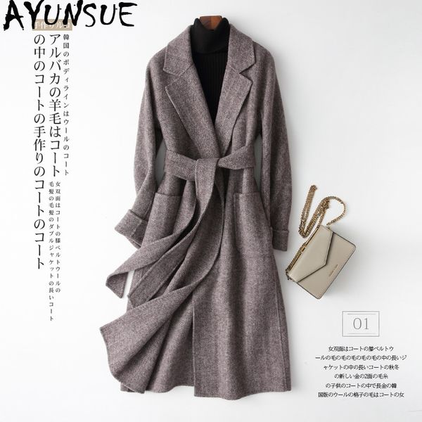 ayunsue 2019 new wool coat female spring fall long jacket herringbone blend ladies coats abrigos mujer elegante m006 kj2397, Black
ayunsue 2019 new wool coat female spring fall long jacket herringbone blend ladies coats abrigos mujer elegante m006 kj2397, Black