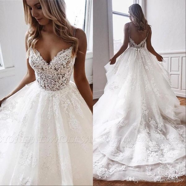 new arrival beach wedding dresses 2020 spaghetti illusion backless boho wedding gowns sweep train bohemian bride, White
new arrival beach wedding dresses 2020 spaghetti illusion backless boho wedding gowns sweep train bohemian bride, White
