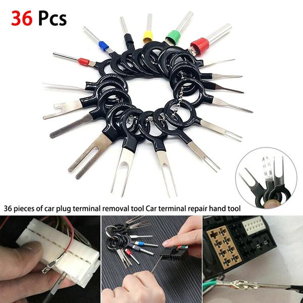 

36pcs car terminal removal tool wire plug connector extractor puller release pin extractor kit auto terminal repair hand tools