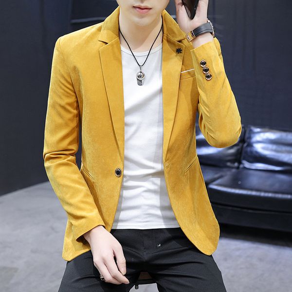 2020 spring men casual solid color slim fit blazer youth handsome leisure blazer, White;black
2020 spring men casual solid color slim fit blazer youth handsome leisure blazer, White;black
