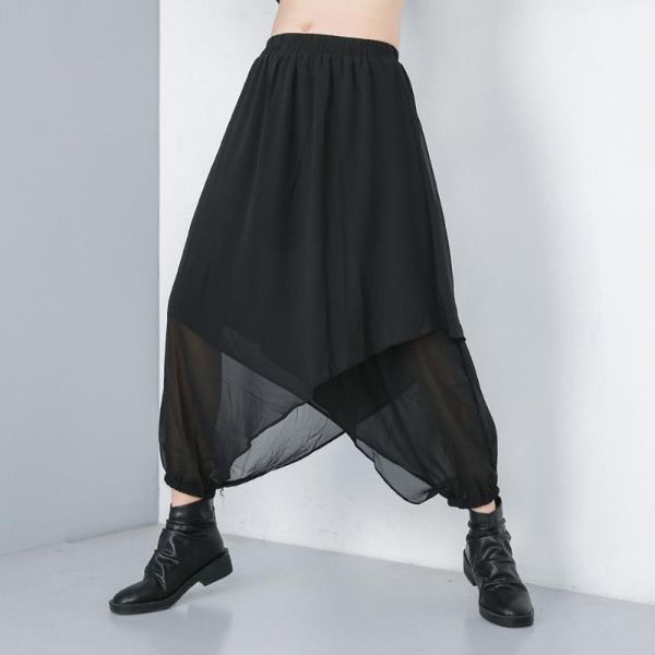 2020 new spring autumn new street style black cross chiffon wide leg pants loose high elastic waist long pants fashion tide, Black;white
2020 new spring autumn new street style black cross chiffon wide leg pants loose high elastic waist long pants fashion tide, Black;white