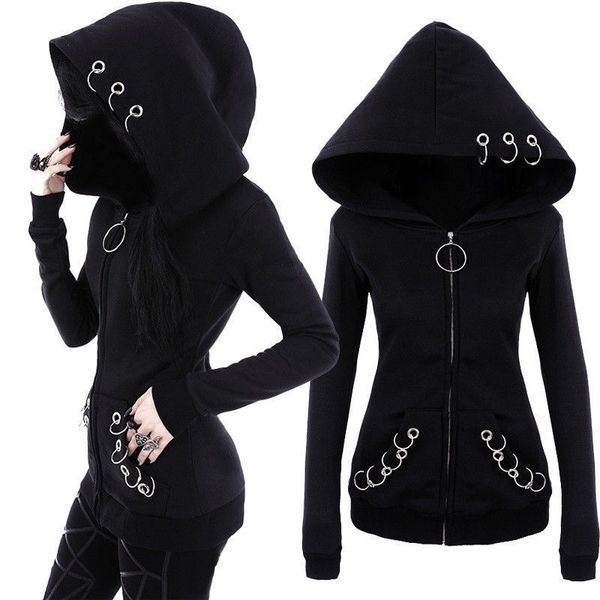 punk rave hooded cloak cardigan womens black gothic hoodie jacket occult witch, Tan;black
punk rave hooded cloak cardigan womens black gothic hoodie jacket occult witch, Tan;black