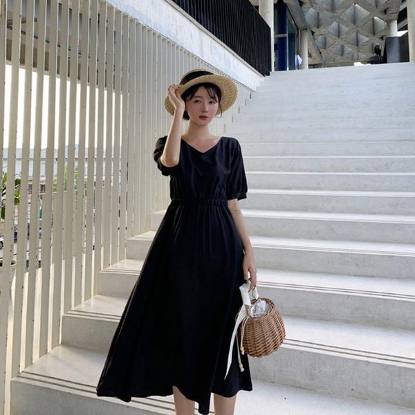 women solid dress shirt v neck slim elastic waist fashion temperament holiday lantern sleeve casual cross back summer, Black;gray
women solid dress shirt v neck slim elastic waist fashion temperament holiday lantern sleeve casual cross back summer, Black;gray