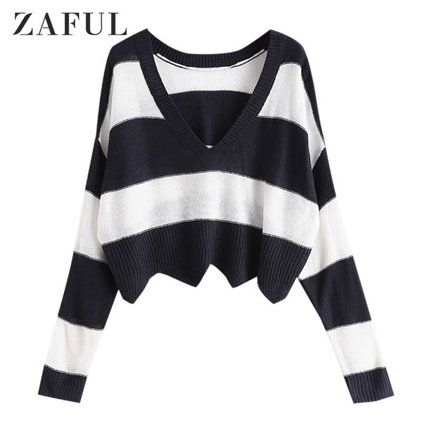 zaful plunge two tone striped short sweater plunging neck full sleeves loose drop shoulder pullovers autumn daily outdoor, White;black
zaful plunge two tone striped short sweater plunging neck full sleeves loose drop shoulder pullovers autumn daily outdoor, White;black
