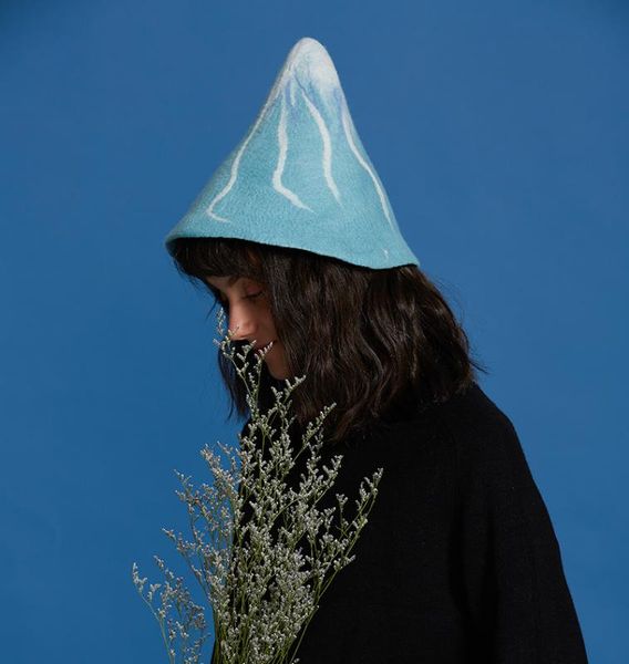 faramita holiday snow mountain pointed sky blue bucket hat women hand made wool felt caps manual girls kids hats spring 2018 new, Blue;gray
faramita holiday snow mountain pointed sky blue bucket hat women hand made wool felt caps manual girls kids hats spring 2018 new, Blue;gray