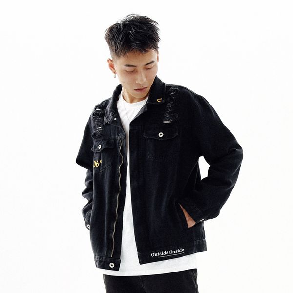 distressed washed denim jacket men and women autumn casual short retro street loose jacket male, Black;brown
distressed washed denim jacket men and women autumn casual short retro street loose jacket male, Black;brown