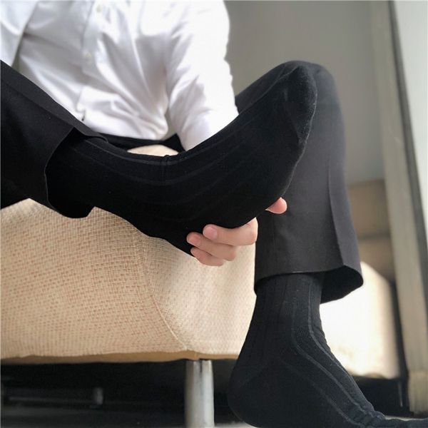 stripe men formal dress suits hose stockings softy men long socks knee high male silk stockings, Black
stripe men formal dress suits hose stockings softy men long socks knee high male silk stockings, Black
