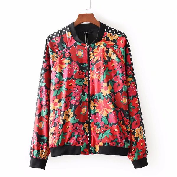 2018 spring new style western style polkadot panel sleeve printed pilot jacket women's, Black;brown
2018 spring new style western style polkadot panel sleeve printed pilot jacket women's, Black;brown