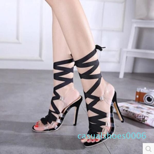 2017 women pvc gladiator sandals thin heel summer lace up sandals party shoes pvc c06, Black
2017 women pvc gladiator sandals thin heel summer lace up sandals party shoes pvc c06, Black