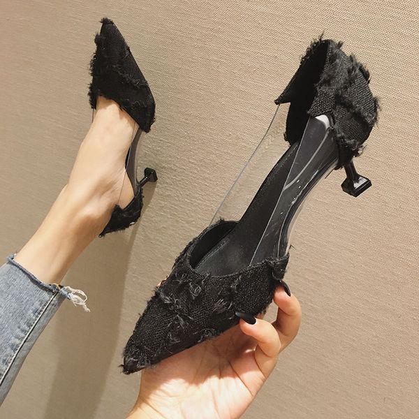 fairy high heel lady 2019 new shallow thin heel french girl middle transparent all in one shoe fairy, Black
fairy high heel lady 2019 new shallow thin heel french girl middle transparent all in one shoe fairy, Black