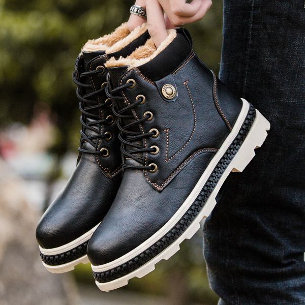winter snow boots classic men's boots comfortable plus velvet thick warm cotton shoes high help size 39-44, Black
winter snow boots classic men's boots comfortable plus velvet thick warm cotton shoes high help size 39-44, Black