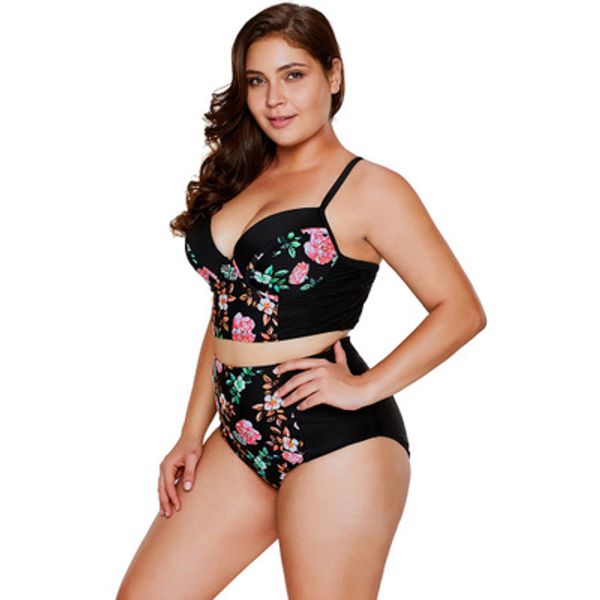 plus size -3xl women floral tankinis triangle cup bra padded v-neck swimwear for beach wear clothings, White;black
plus size -3xl women floral tankinis triangle cup bra padded v-neck swimwear for beach wear clothings, White;black