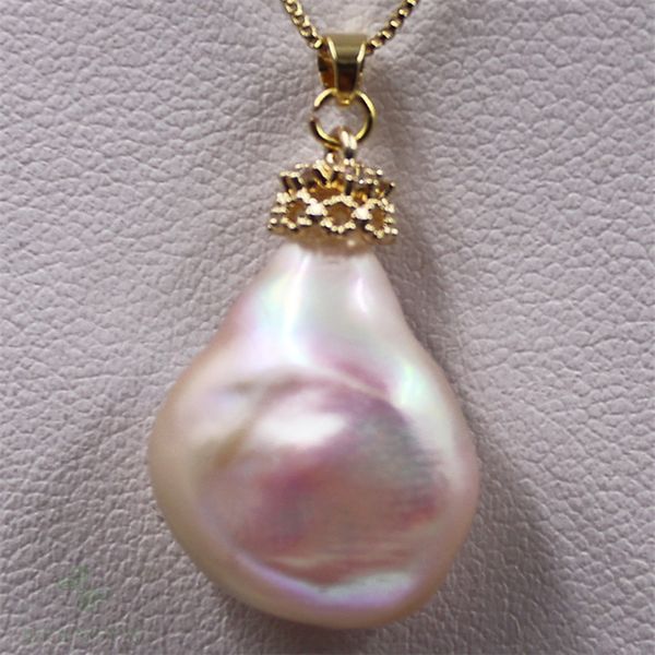 15-17mm pink baroque pearl pendant clasp luxury fashion classic party real accessories gift women flawless cultured aurora, Silver
15-17mm pink baroque pearl pendant clasp luxury fashion classic party real accessories gift women flawless cultured aurora, Silver