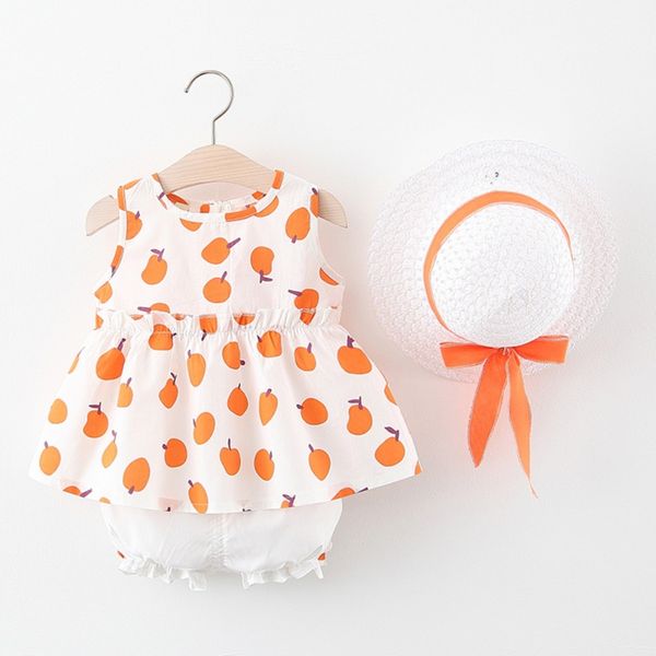 3pcs summer baby girls fruit printed suspender with shorts with straw hat outfits1, Red;yellow
3pcs summer baby girls fruit printed suspender with shorts with straw hat outfits1, Red;yellow