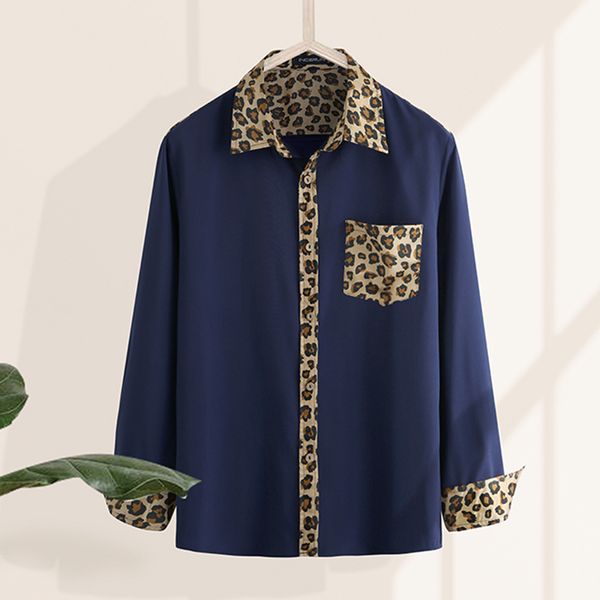 men's dress shirts men shirt long sleeve leopard patchwork pockets 2021 lapel casual fashion brand streetwear camisa masculina incerun, White;black
men's dress shirts men shirt long sleeve leopard patchwork pockets 2021 lapel casual fashion brand streetwear camisa masculina incerun, White;black