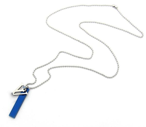 personality v blue rectangular body men's bead chain long necklace european and american fashion couple double pendant necklace, Silver
personality v blue rectangular body men's bead chain long necklace european and american fashion couple double pendant necklace, Silver