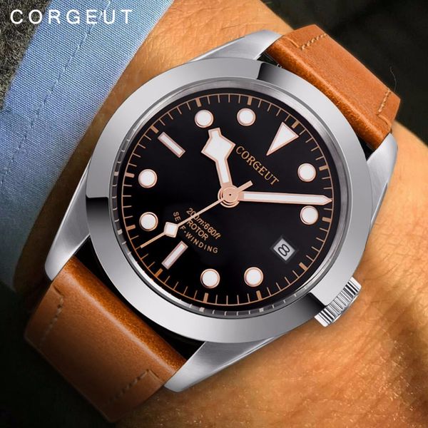 corgeut men new automatic mechanical watch luxury brand swim sport clock fashion &casual brand leather man self-wind watches, Slivery;brown
corgeut men new automatic mechanical watch luxury brand swim sport clock fashion &casual brand leather man self-wind watches, Slivery;brown