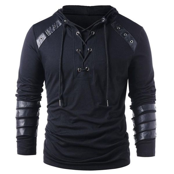 bind panelled mens designer hoodies fashion loose solid color pu panelled mens hoodies casual males clothing, Black
bind panelled mens designer hoodies fashion loose solid color pu panelled mens hoodies casual males clothing, Black