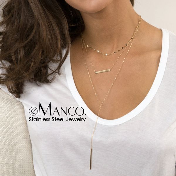 e-manco clássico mulheres colar de aço inoxidável da cor do ouro colar de múltiplas camadas para as mulheres dainty gargan, Silver
e-manco clássico mulheres colar de aço inoxidável da cor do ouro colar de múltiplas camadas para as mulheres dainty gargan, Silver