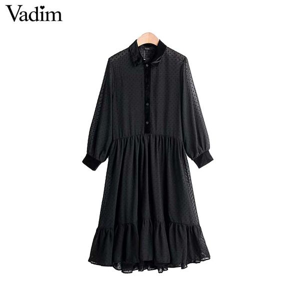vadim women chic chiffon black midi dress turn down collar long sleeve female casual mid calf dresses straight vestidos qc711, Black;gray
vadim women chic chiffon black midi dress turn down collar long sleeve female casual mid calf dresses straight vestidos qc711, Black;gray