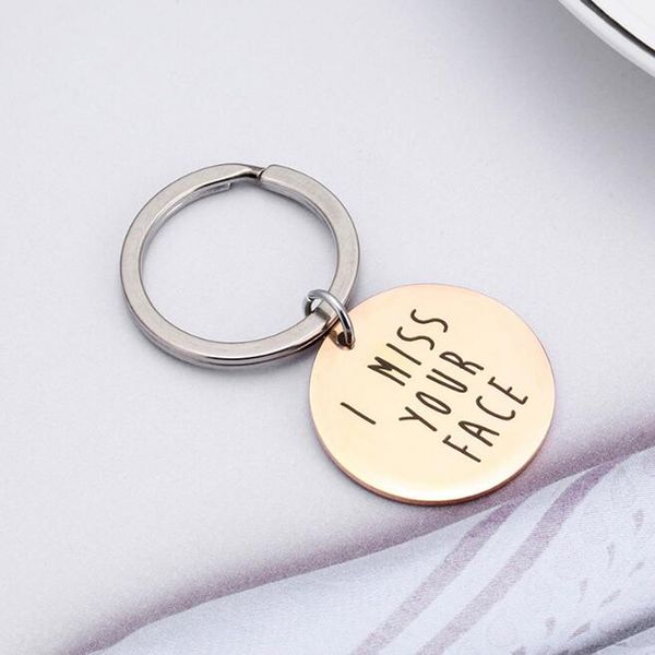 fashion custom round key chain i miss your face long distance for couple keyring gifts, Silver
fashion custom round key chain i miss your face long distance for couple keyring gifts, Silver