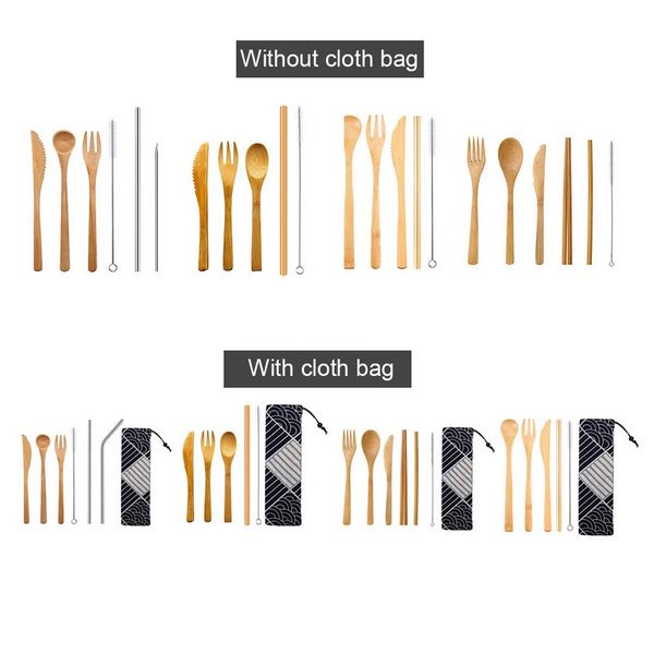 hoomall reusable wooden flatware cutlery set bamboo straw set with cloth bag knives fork spoon chopsticks kids travel utensils
hoomall reusable wooden flatware cutlery set bamboo straw set with cloth bag knives fork spoon chopsticks kids travel utensils