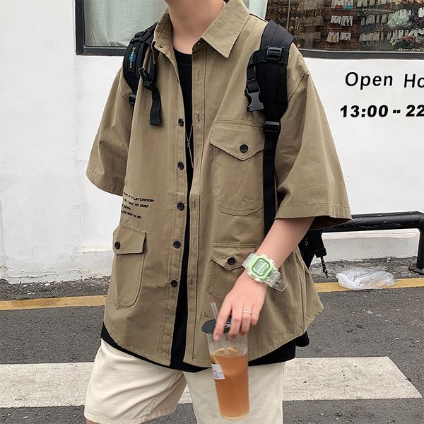 summer cargo shirt men short sleeve many pockets loose white black yellow khaki army green big sizes 3xl 4xl
summer cargo shirt men short sleeve many pockets loose white black yellow khaki army green big sizes 3xl 4xl