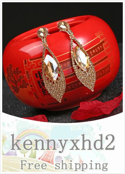 new korean version new selling earrings european and american metal luxury gem leaves temperament glass diamond earrings, Golden
new korean version new selling earrings european and american metal luxury gem leaves temperament glass diamond earrings, Golden