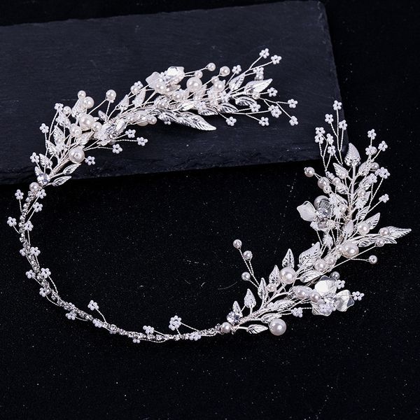 silver leaf pearl women bridal headbands handmade wedding hair jewelry accessories elegant flower long hair ornament tiara, Golden;white
silver leaf pearl women bridal headbands handmade wedding hair jewelry accessories elegant flower long hair ornament tiara, Golden;white