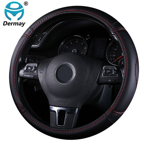 dermay black car sport steering wheel cover pu leather auto steering covers universal 38cm wheel covers car inter accessories
dermay black car sport steering wheel cover pu leather auto steering covers universal 38cm wheel covers car inter accessories
