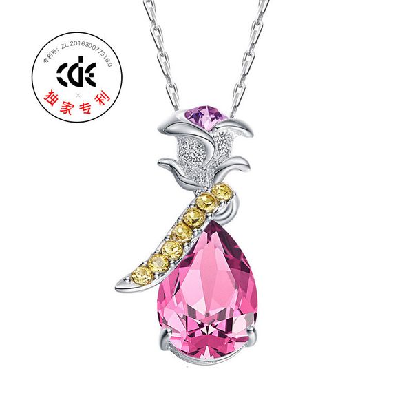 pure xidaier rose heart s925 silver necklace female crystal flower gold-plated pendant
pure xidaier rose heart s925 silver necklace female crystal flower gold-plated pendant